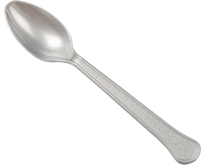 Silver Plastic Spoons - 50 Pack
