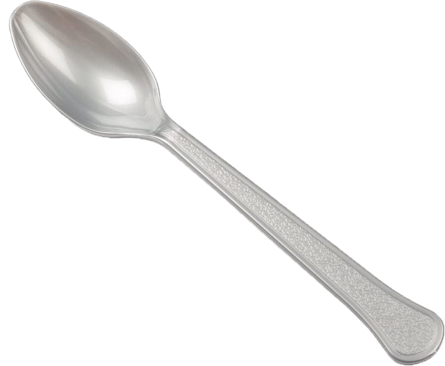Silver Plastic Spoons - 50 Pack