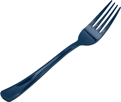 Navy Blue Plastic Forks - 100 Pack