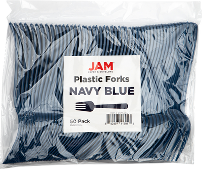 Navy Blue Plastic Forks - 50 Pack
