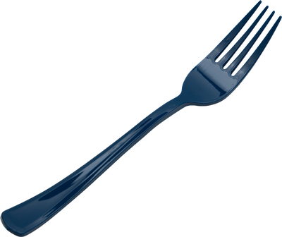 Navy Blue Plastic Forks - 50 Pack