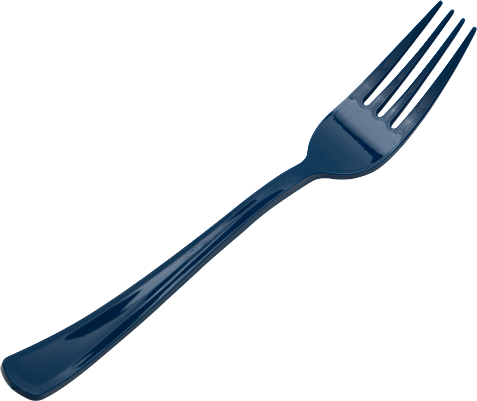 Navy Blue Plastic Forks - 50 Pack