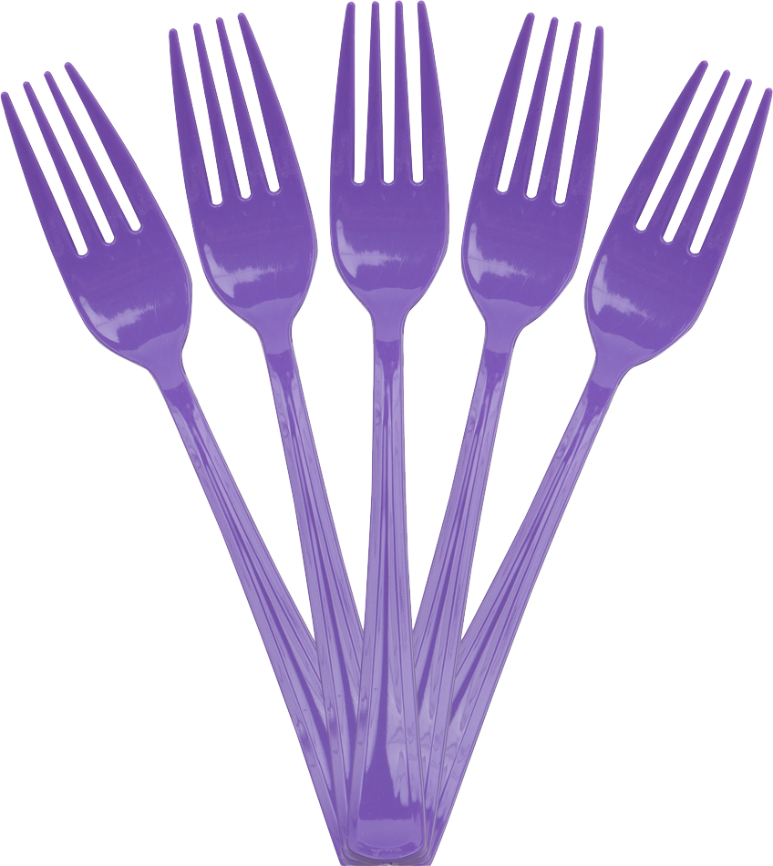 Purple Plastic Forks - 50 Pack