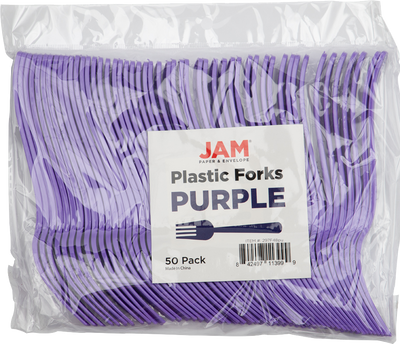 Purple Plastic Forks - 50 Pack