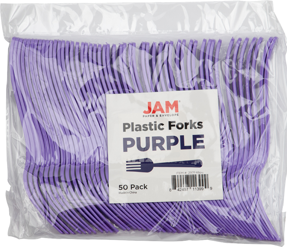 Purple Plastic Forks - 50 Pack