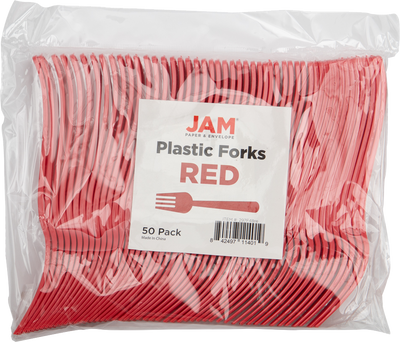 Red Plastic Forks - 50 Pack