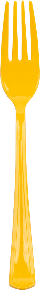 Yellow Plastic Forks - 50 Pack