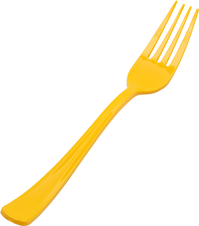 Yellow Plastic Forks - 50 Pack