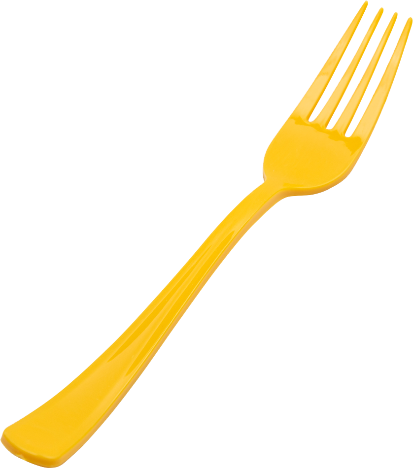 Yellow Plastic Forks - 50 Pack