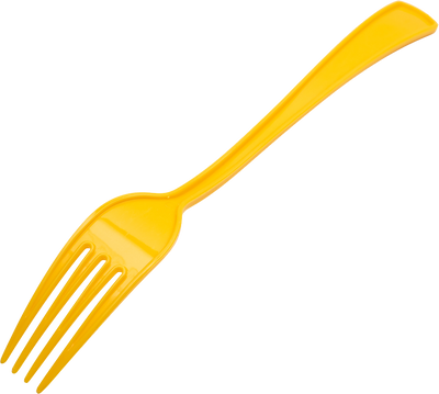 Yellow Plastic Forks - 50 Pack