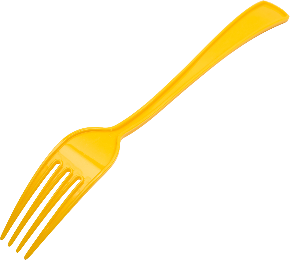 Yellow Plastic Forks - 50 Pack