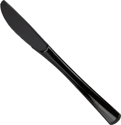 Black Plastic Knives - 50 Pack