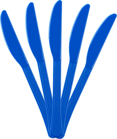 Bright Blue Plastic Knives - 50 Pack