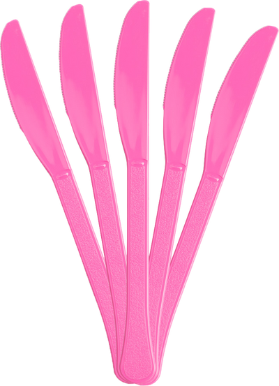 Fuschia Pink Plastic Knives - 50 Pack
