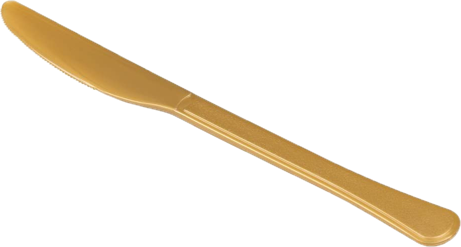 Gold Plastic Knives - 50 Pack