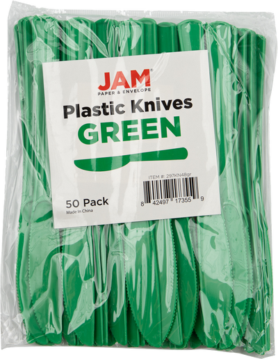 Green Plastic Knives - 50 Pack