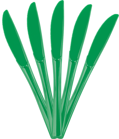 Green Plastic Knives - 50 Pack