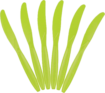 Lime Green Plastic Knives - 50 Pack