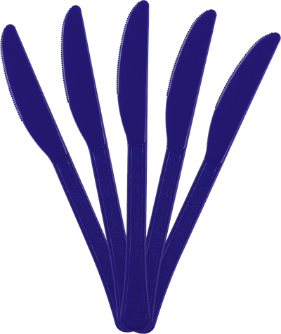 Navy Blue Plastic Knives - 50 Pack