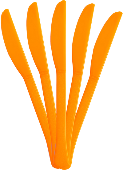 Orange Plastic Knives - 50 Pack