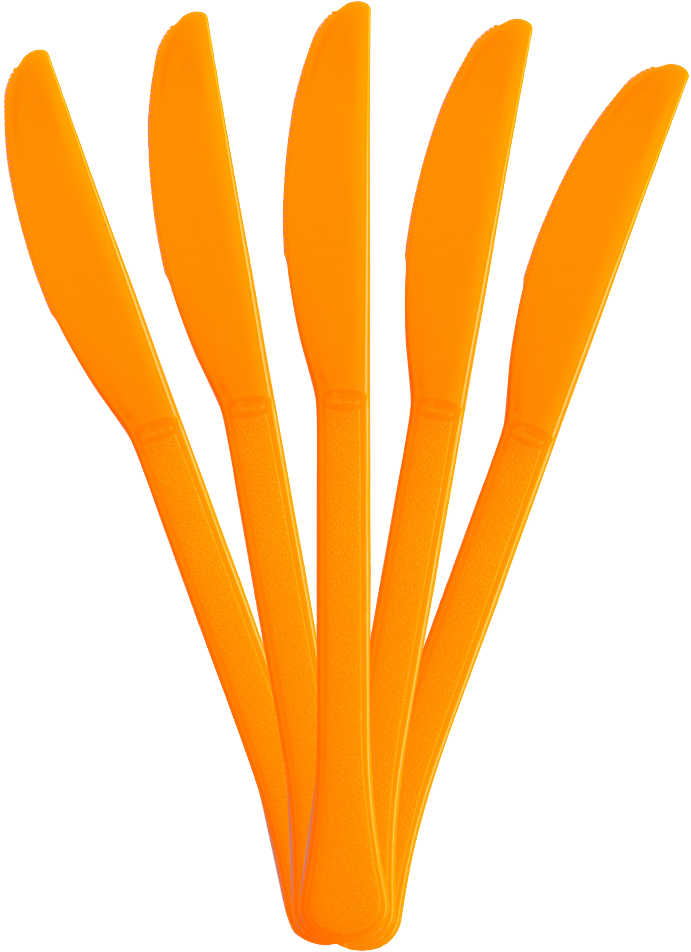 Orange Plastic Knives - 50 Pack