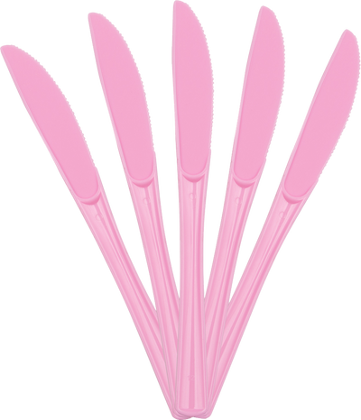 Baby Pink Plastic Knives - 50 Pack