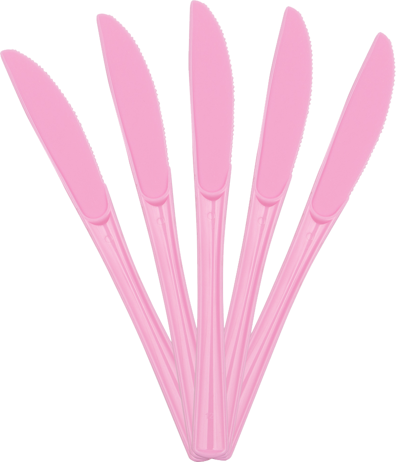 Baby Pink Plastic Knives - 50 Pack