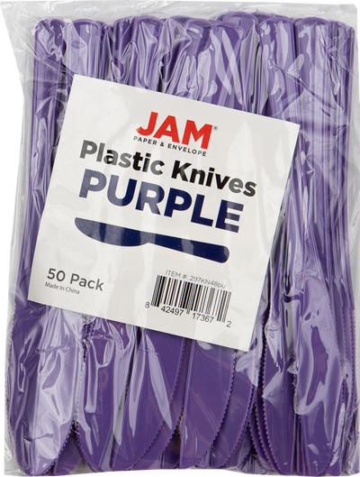 Violet Purple Plastic Knives - 50 Pack