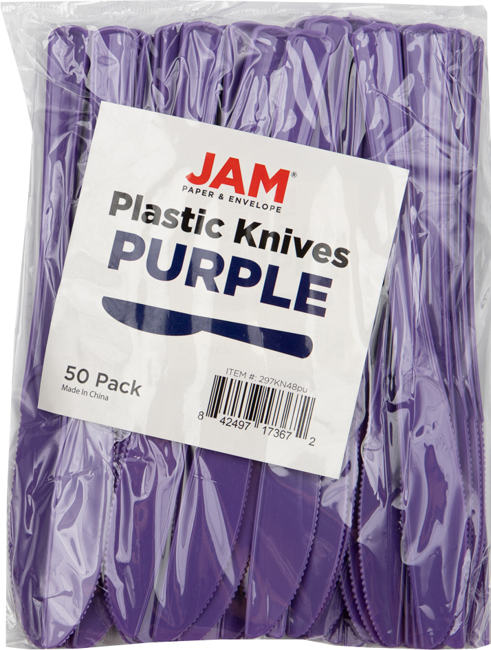 Violet Purple Plastic Knives - 50 Pack