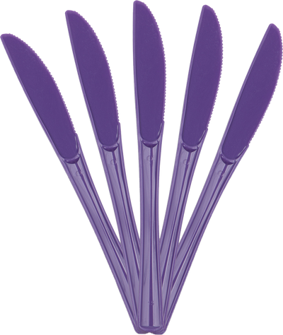 Violet Purple Plastic Knives - 50 Pack