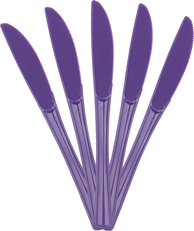 Violet Purple Plastic Knives - 50 Pack