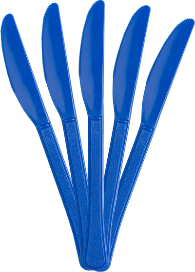 Royal Blue Plastic Knives - 50 Pack