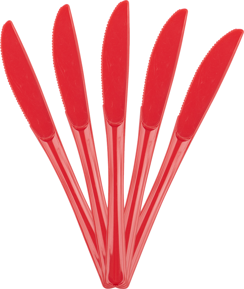Red Plastic Knives - 50 Pack