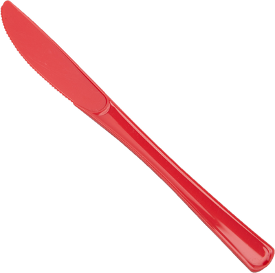 Red Plastic Knives - 50 Pack