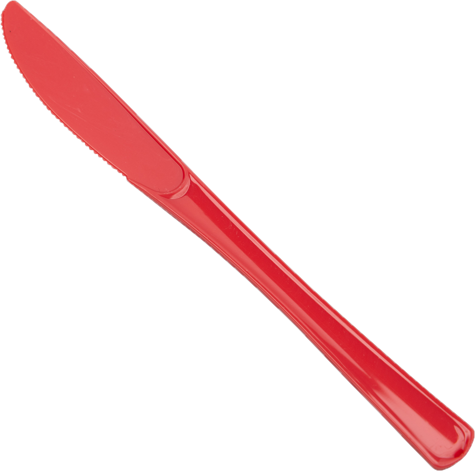 Red Plastic Knives - 50 Pack
