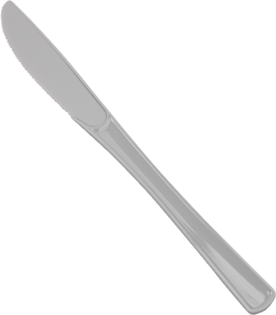 Silver Plastic Knives - 50 Pack