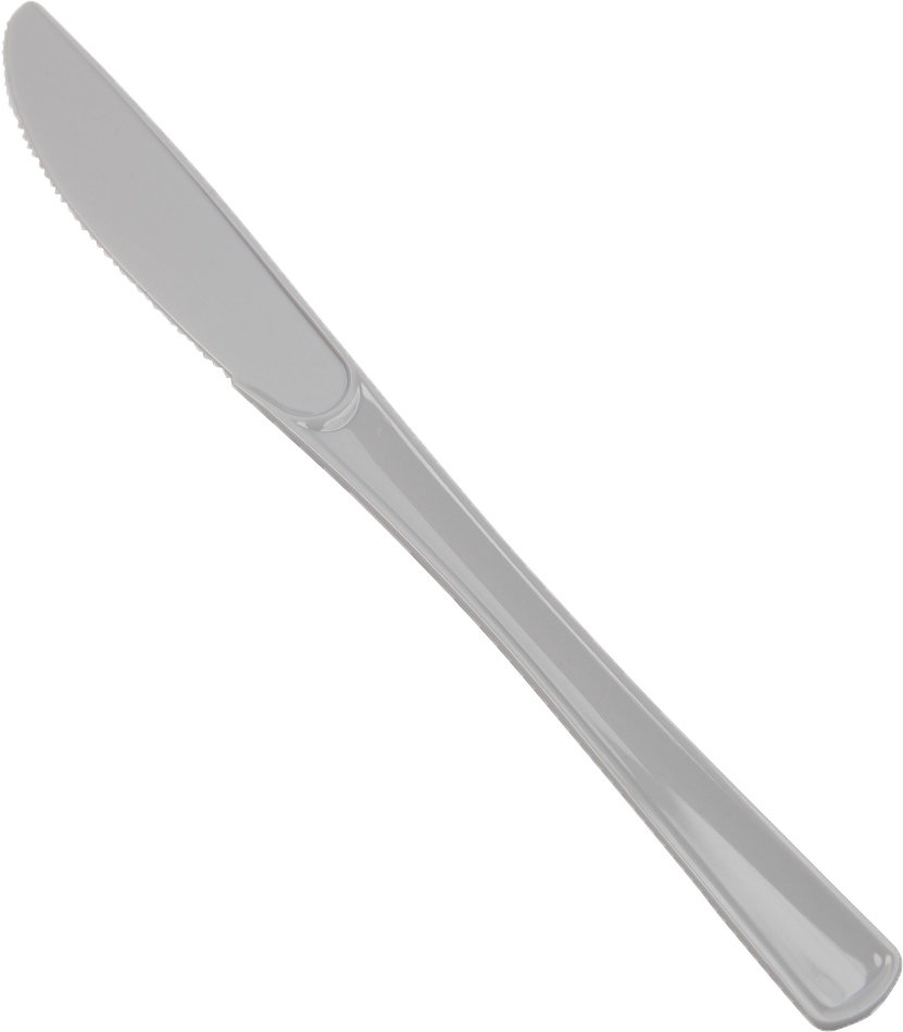 Silver Plastic Knives - 50 Pack