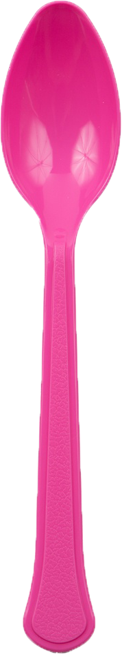 Fuschia Pink Plastic Spoons - 50 Pack