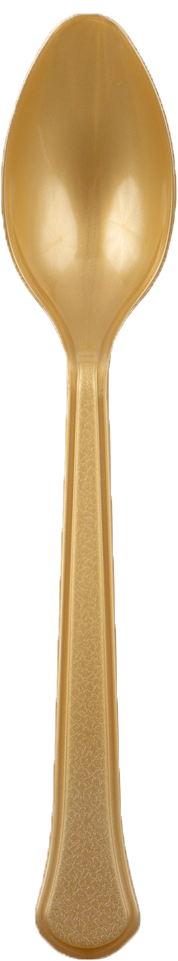 Gold Plastic Spoons - 50 Pack