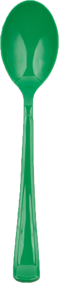 Green Plastic Spoons - 50 Pack