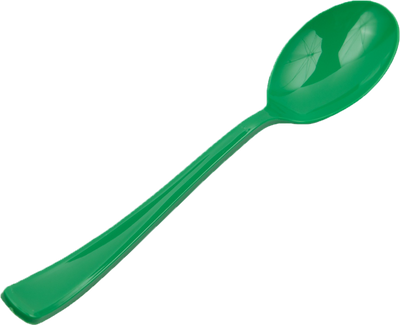 Green Plastic Spoons - 50 Pack