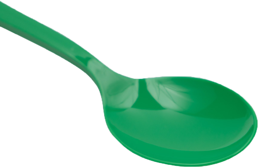 Green Plastic Spoons - 50 Pack