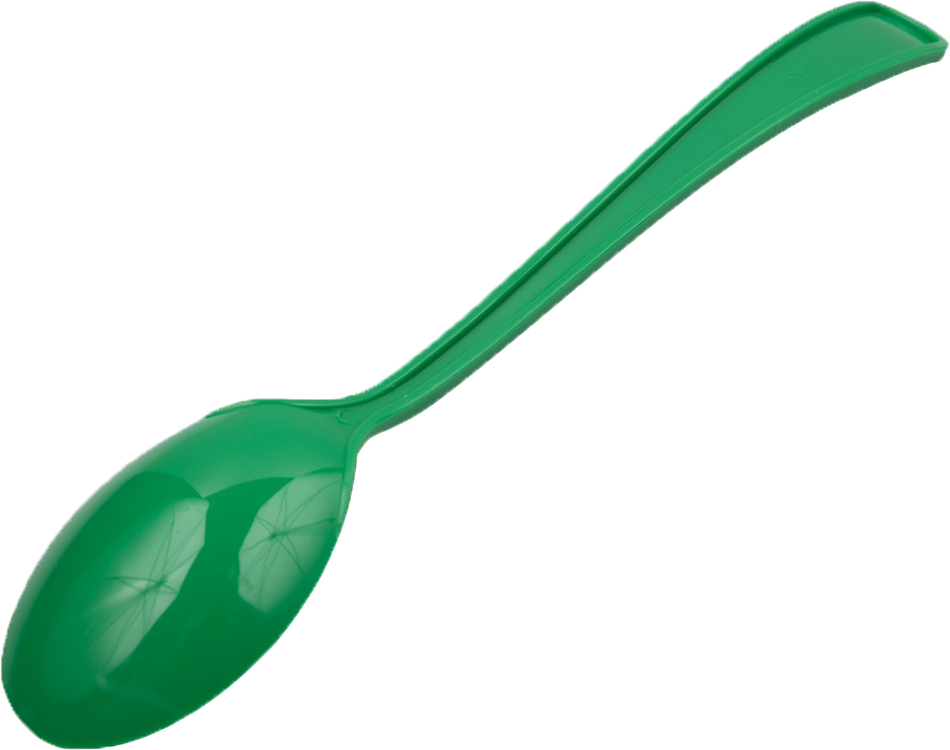 Green Plastic Spoons - 50 Pack