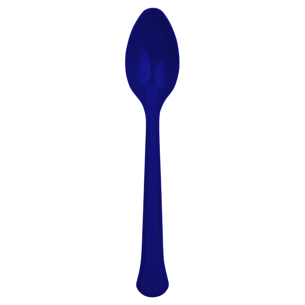Navy Blue Plastic Spoons - 50 Pack