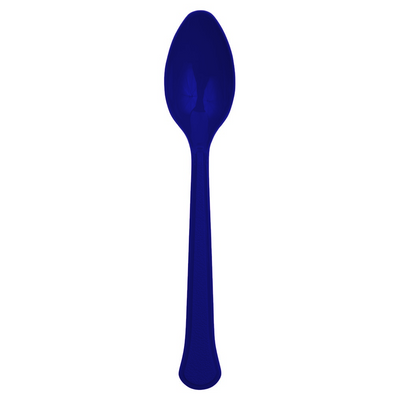 Navy Blue Plastic Spoons - 50 Pack