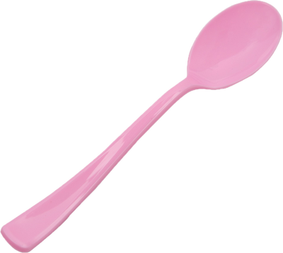 Baby Pink Plastic Spoons - 50 Pack