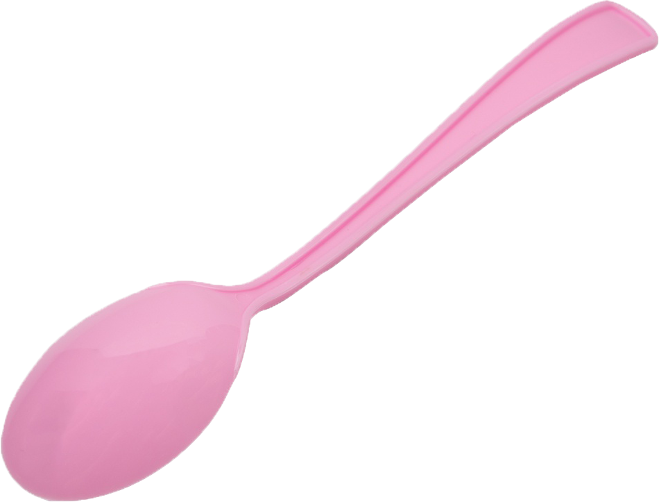 Baby Pink Plastic Spoons - 50 Pack
