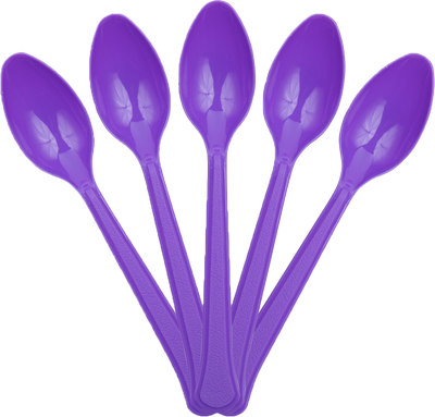 Purple Plastic Spoons - 50 Pack