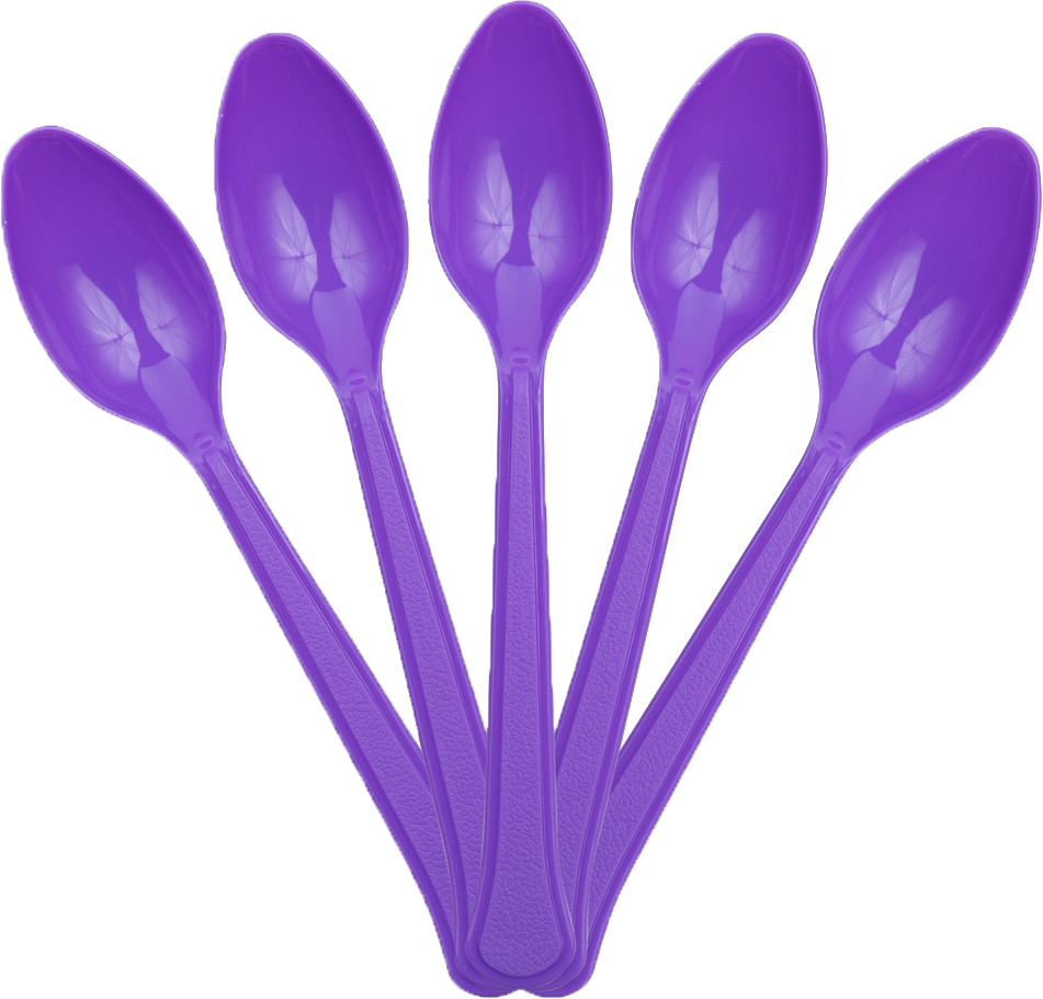 Purple Plastic Spoons - 50 Pack