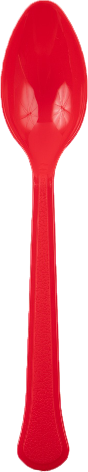 Red Plastic Spoons - 50 Pack